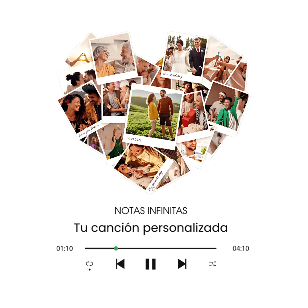 Corazón de fotos - Tu canción personalizada Notas Infinitas